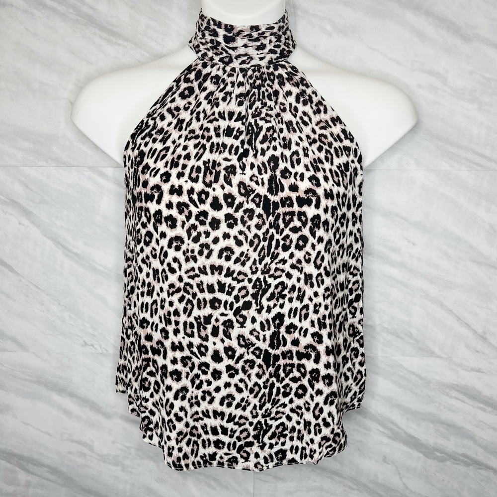 NEW Elie. Elie Tahiri Leopard Halter Top Blouse XS